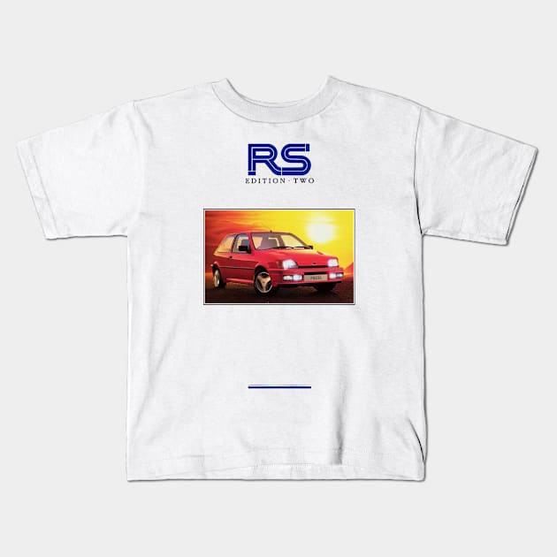 FORD FIESTA XR2 - brochure Kids T-Shirt by Throwback Motors